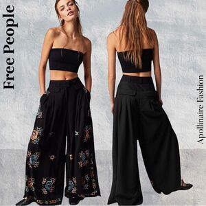FREE PEOPLE FLORENCE EMBROIDERED PANTS SIZE 10 NWT